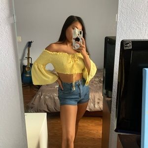 Yellow crop top